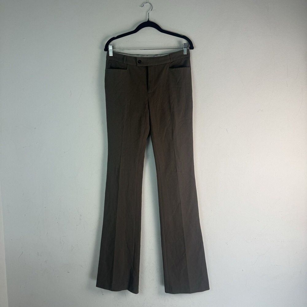 Joseph 'Bing' greenish‎ gray cotton / flare trousers, Women's Size 38